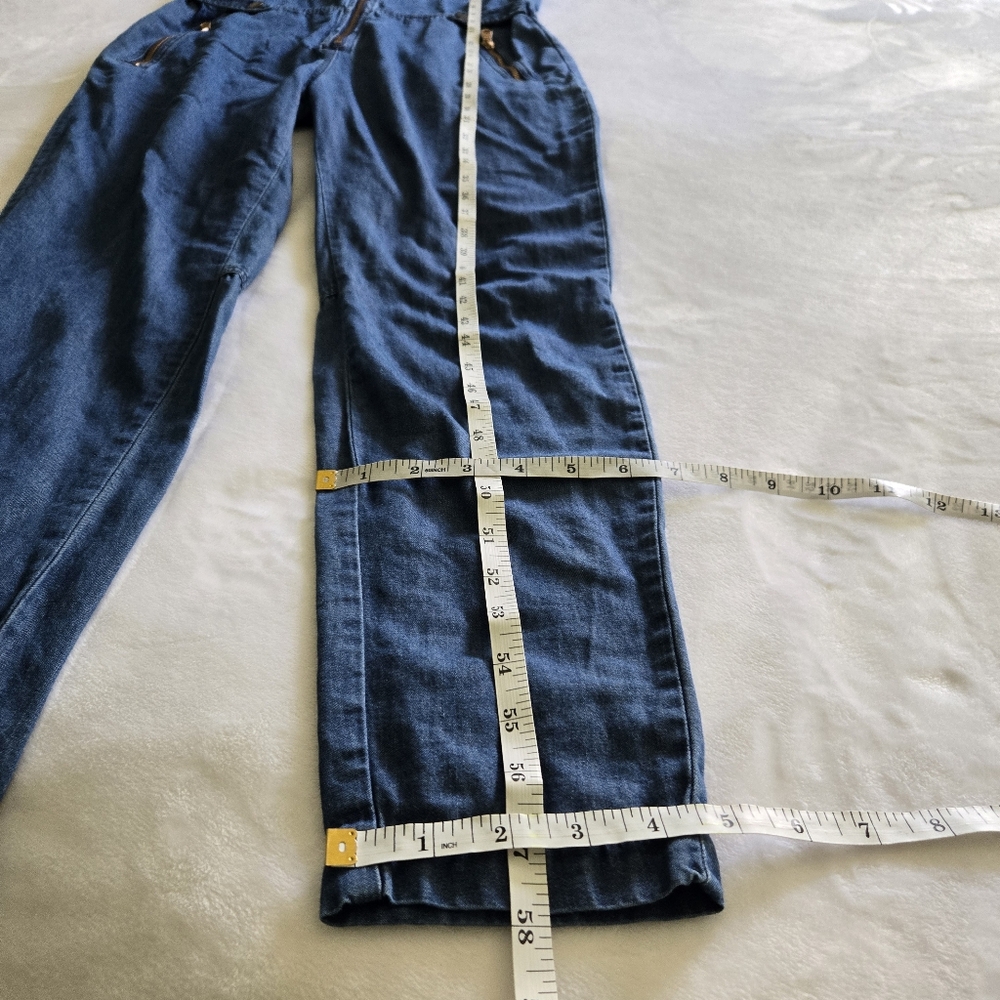 L.O.G.G Jumpsuit Women's 6 Chambray Denim Y2k Blue 1 Piece Overalls Romper - Picture 11 of 12